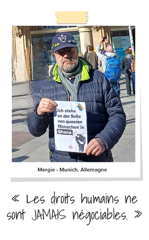 Mergie — Munich, Allemagne « Les droits humains ne sont JAMAIS négociables. »