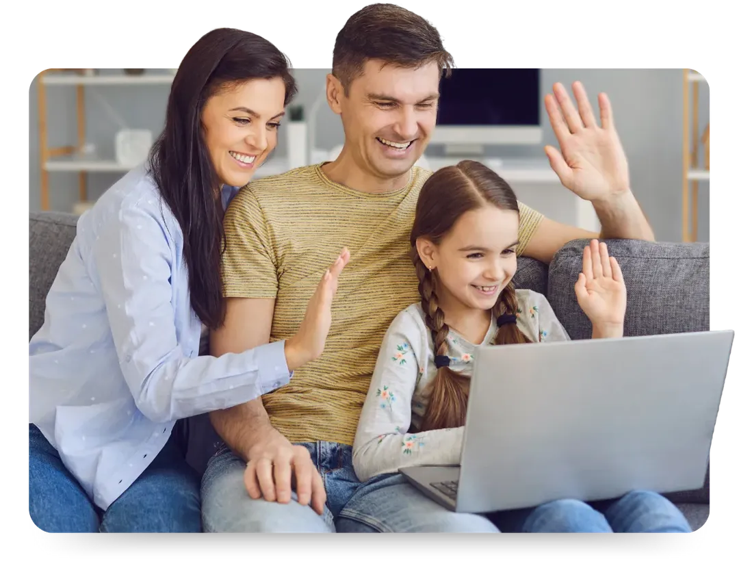 family on an online discovery call