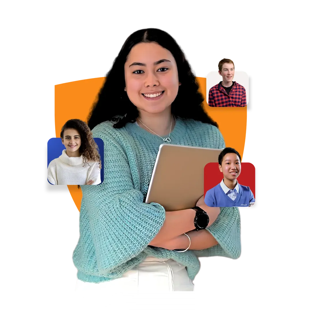 New Zealand based CGA student looking happy while in online class