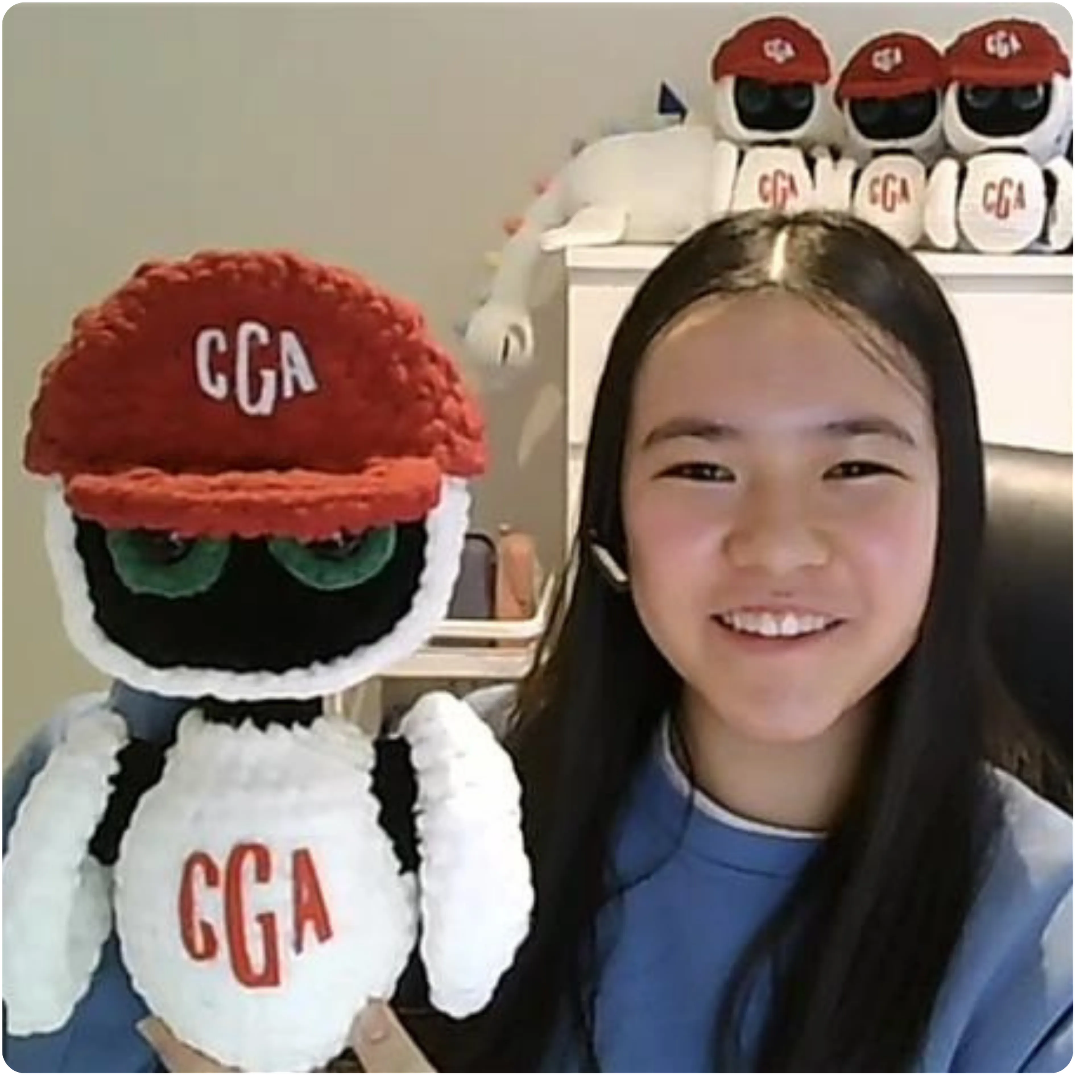 CGA Student Mia with Winston School Mascot