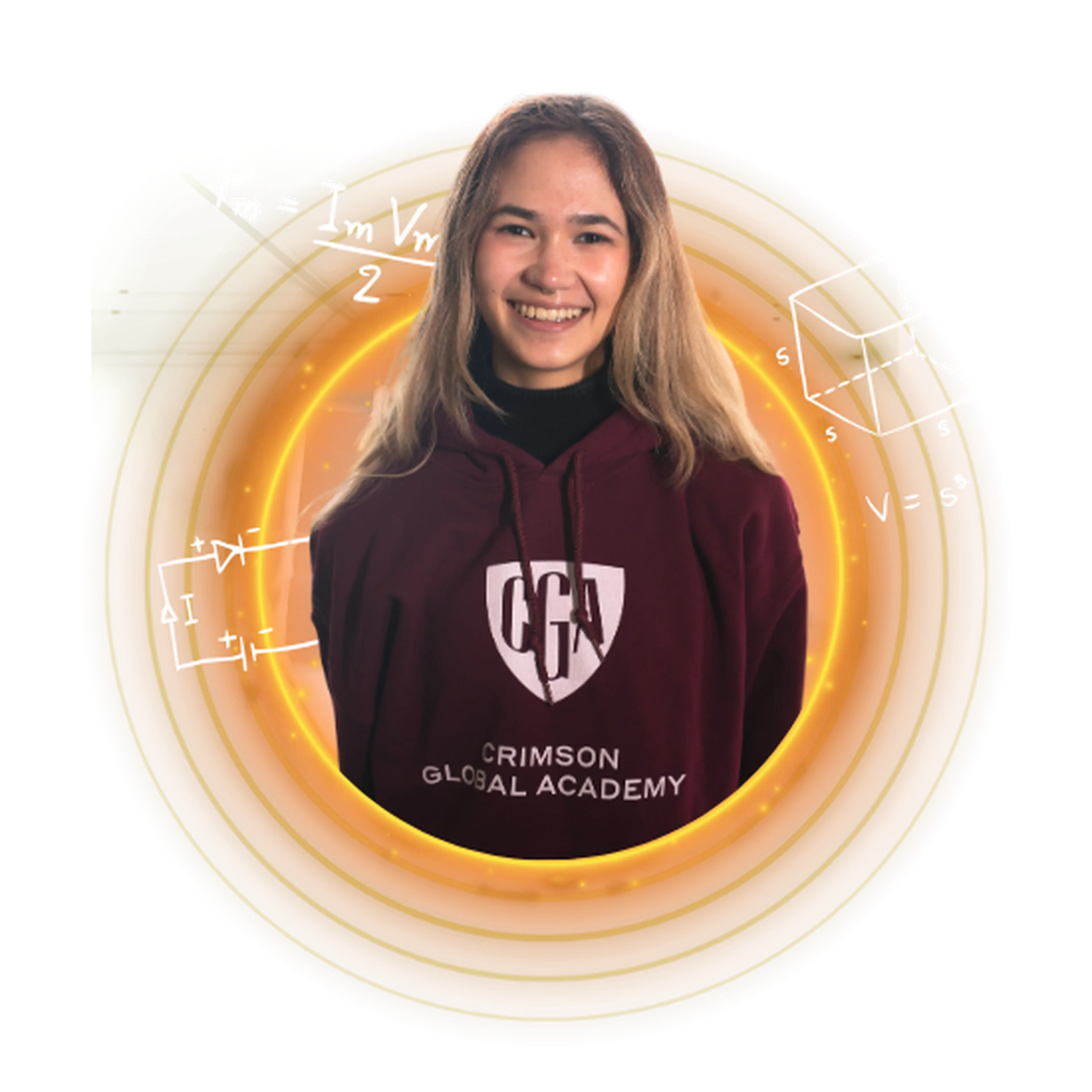 Student wearing CGA hoodie