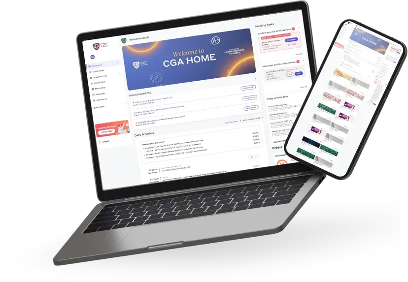 CGA Home on laptop and phone