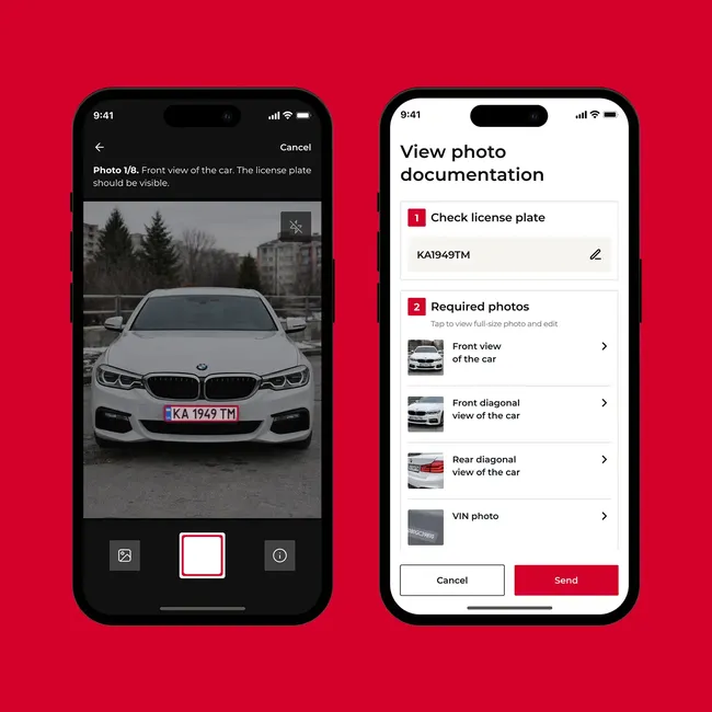 Mobile app for structured vehicle photo capture
