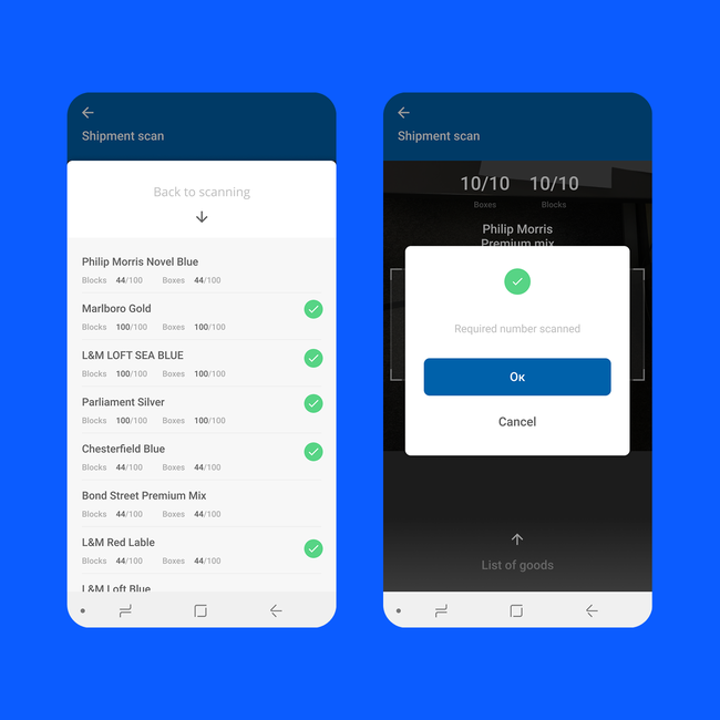 Mobile scanner app for product management