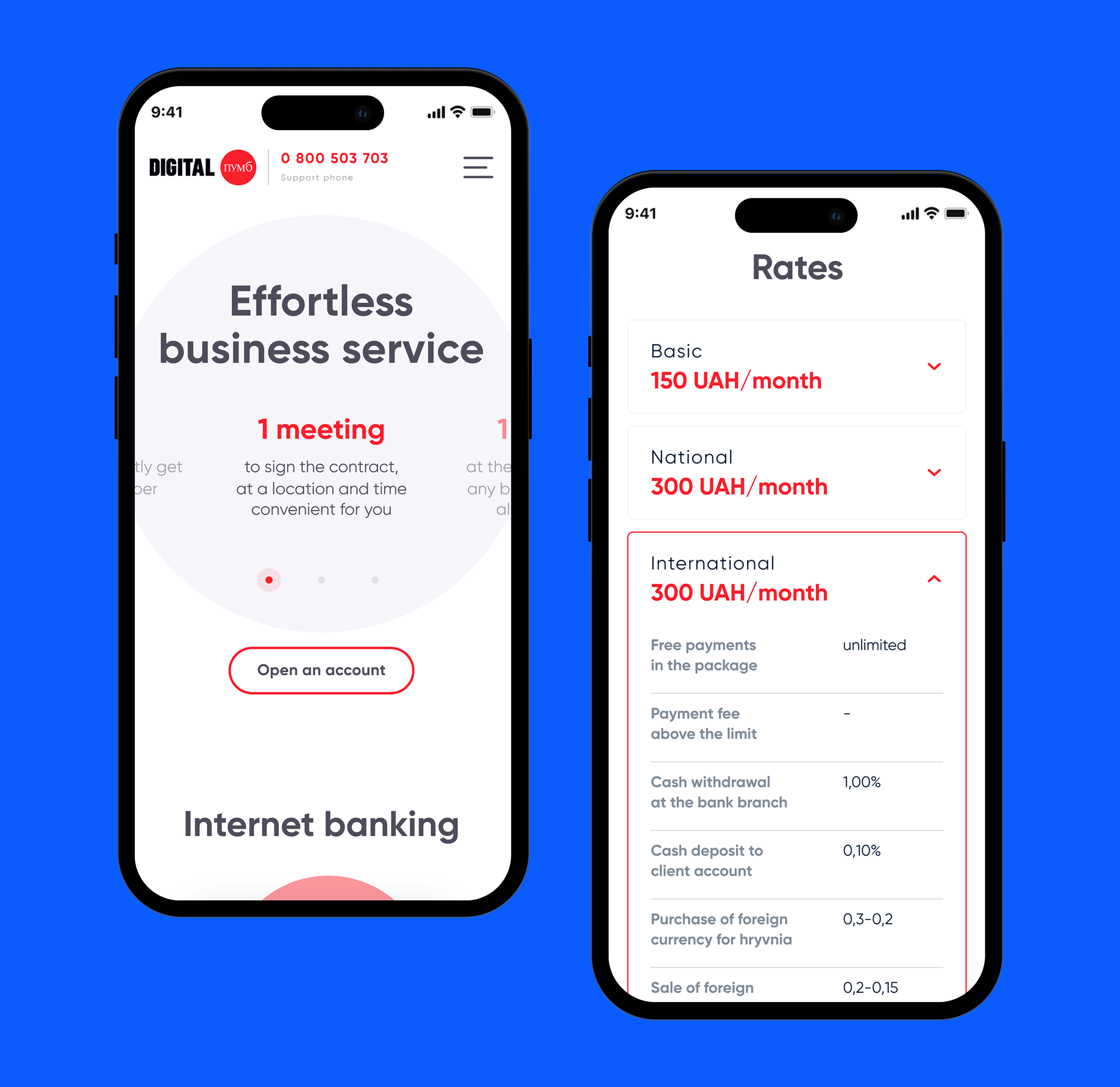 Banking website redesign