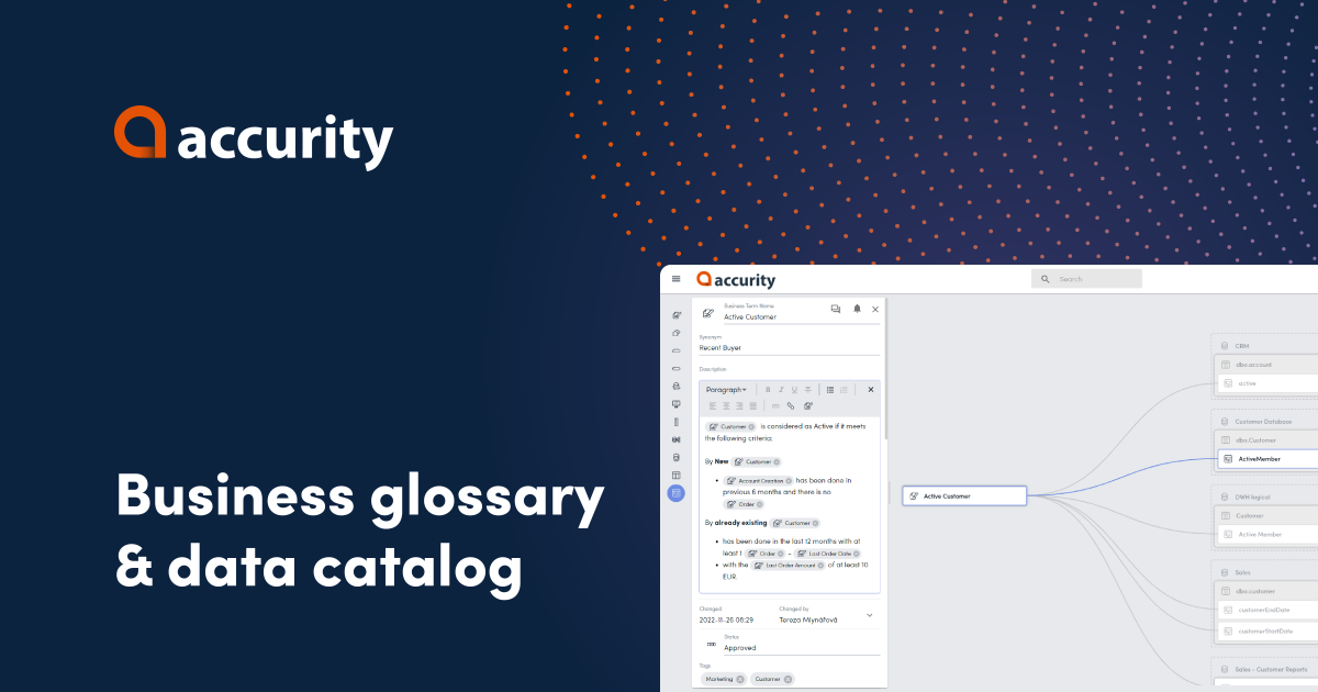 Start for free Accurity business glossary & data catalog