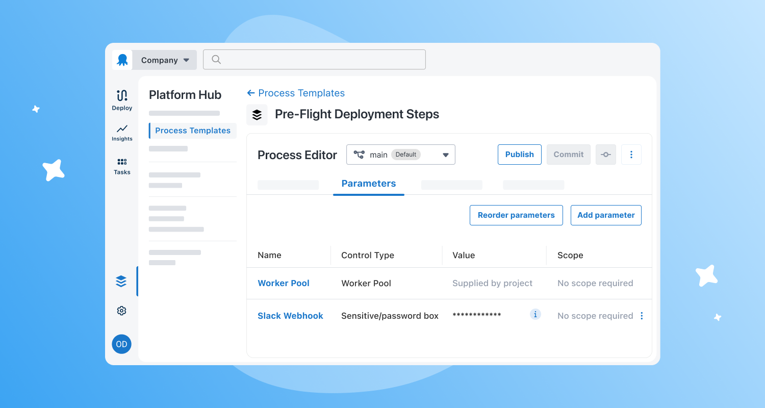Configure shared secrets in Process Templates