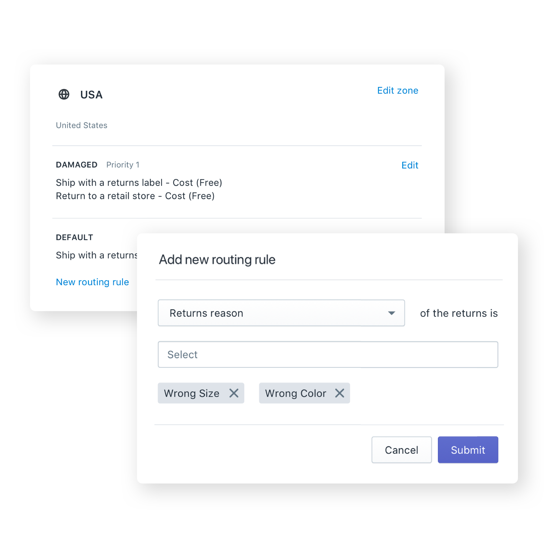 Routing rules