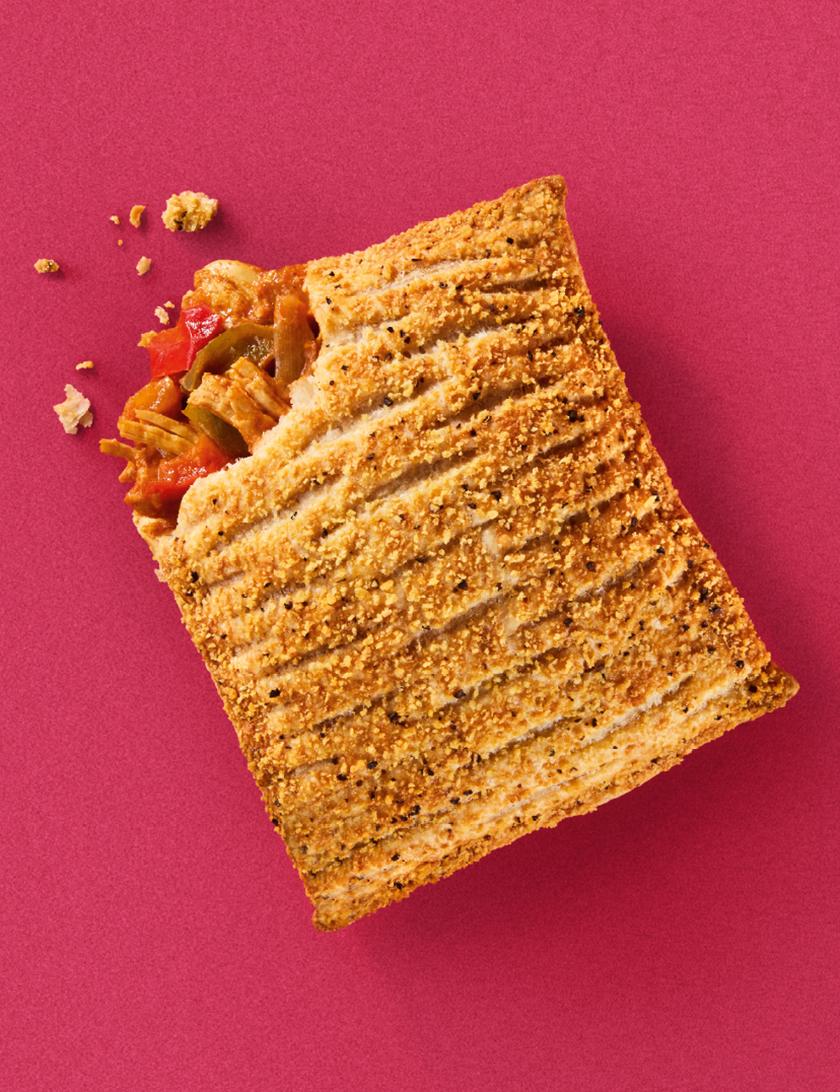 The Fajita Chicken Bake on a red background