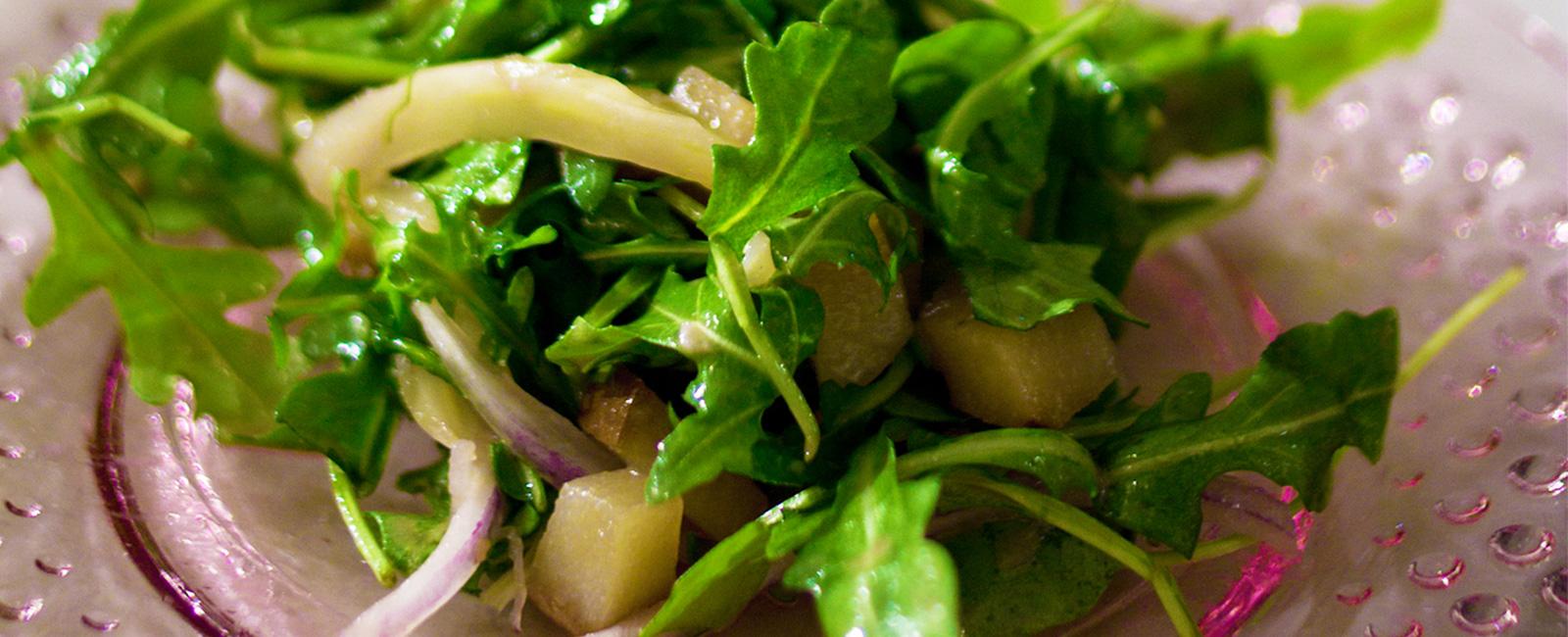 Roasted Fennel, Pear and Arugula Salad with BalsamicGrape Dressing Welch's