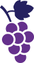 Illustration of a bunch of purple grapes hanging on the vine.