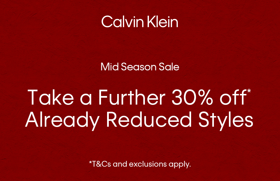 Calvin Klein Take A Further 30% Off Already Reduced Styles