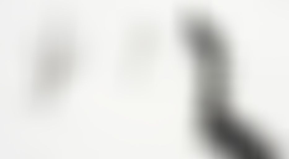 A line of people walking through deep snow, each carrying a shovel, with two bare trees nearby.