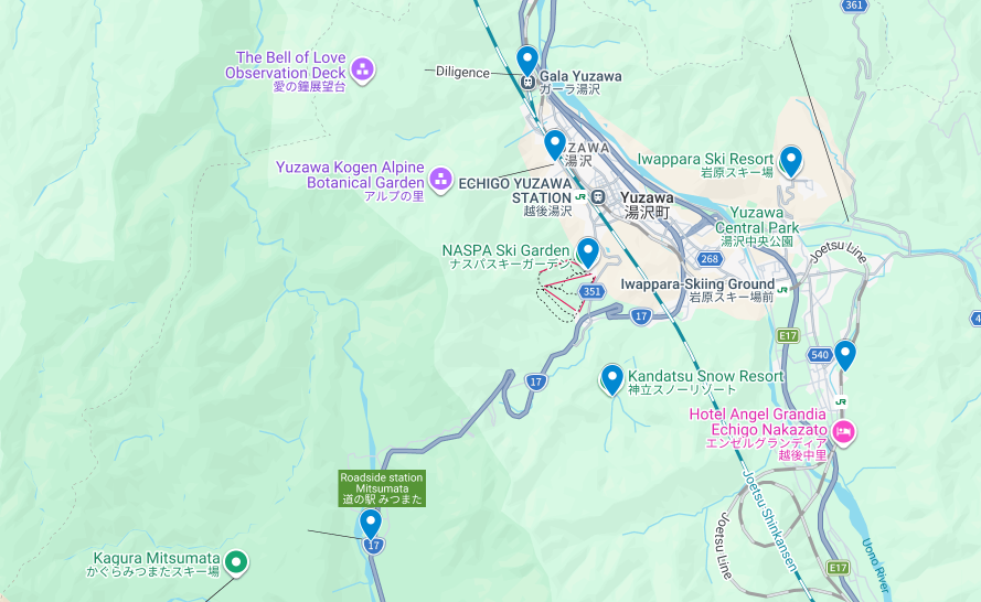 Yuzawa ski resort map