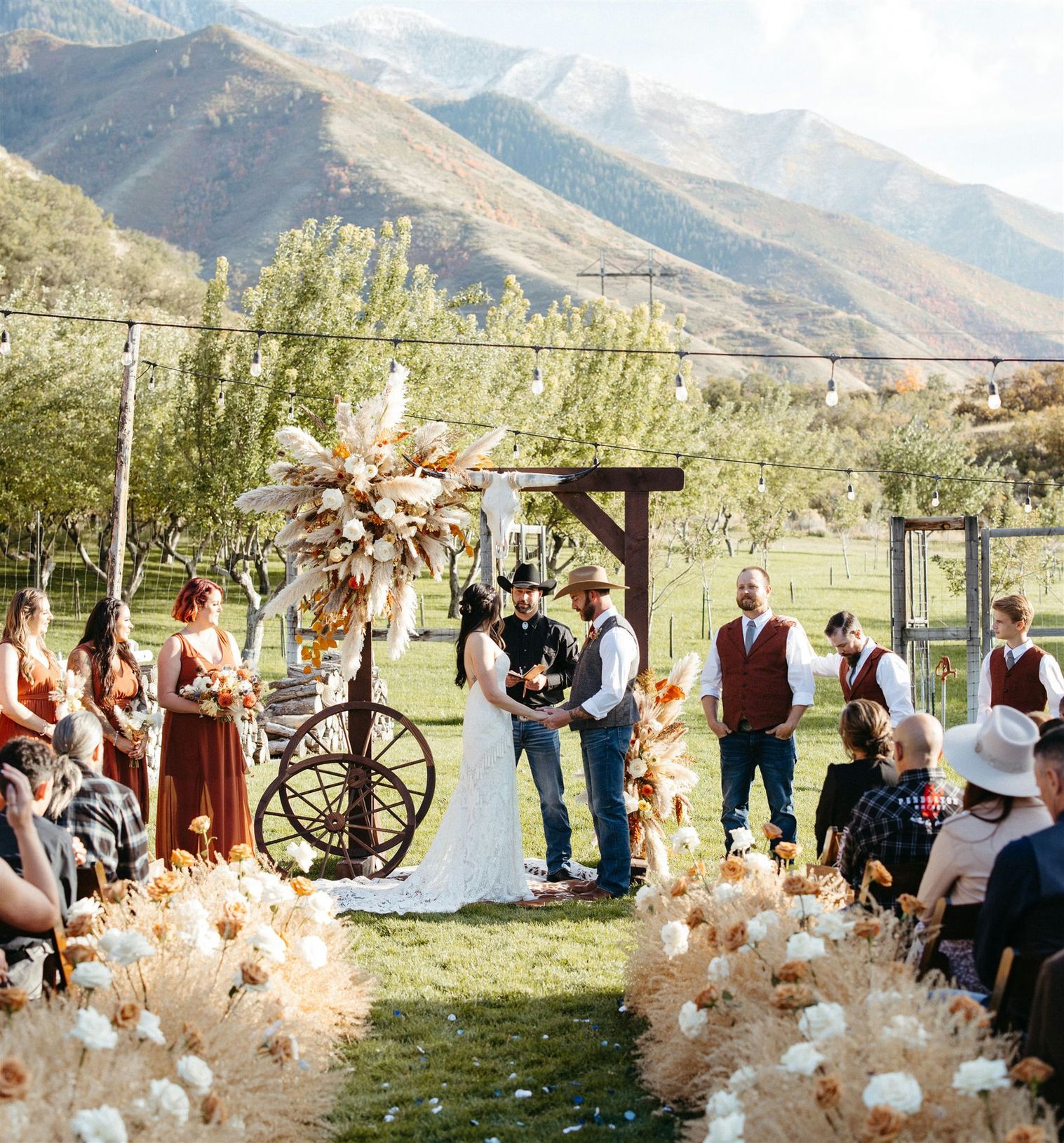 boho wedding in the utah mountains at a ranch