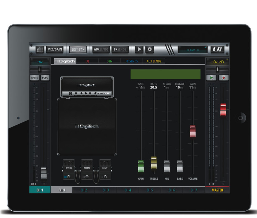 Das Webinterface des digitalen Mischpults.