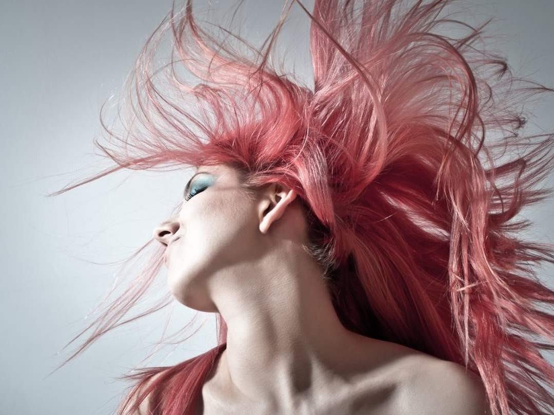 Pink hairstyle