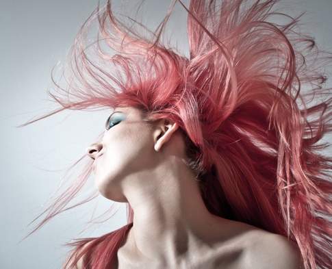 Pink hairstyle