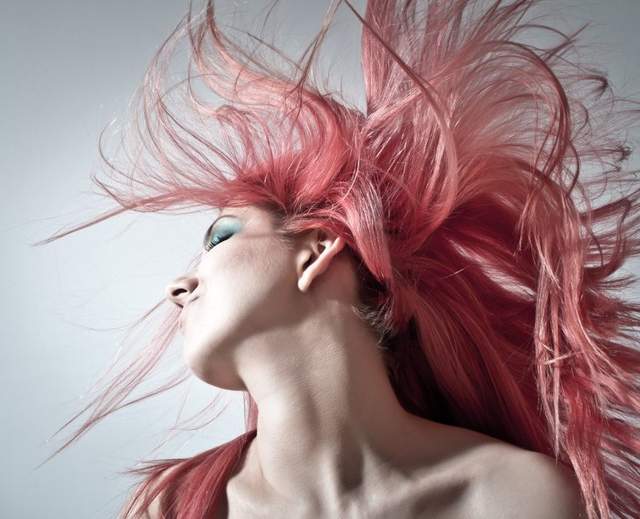 Pink hairstyle