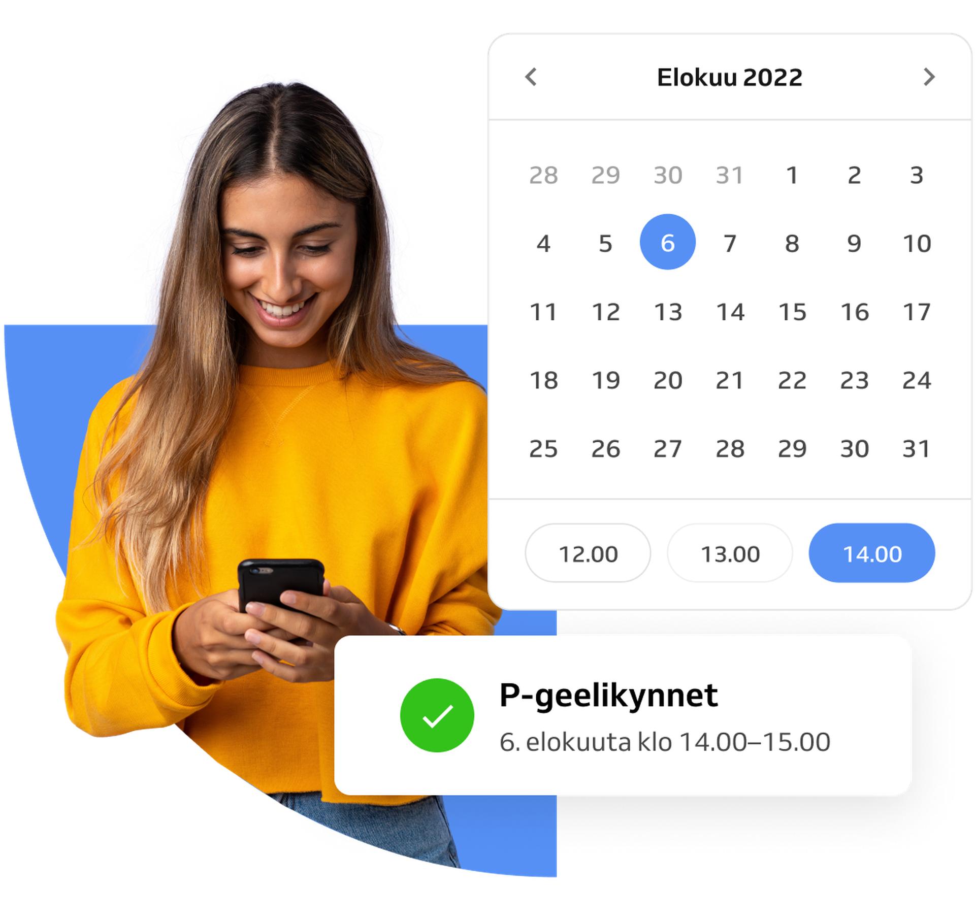 Kalenteri, jossa on kynsiajanvaraus