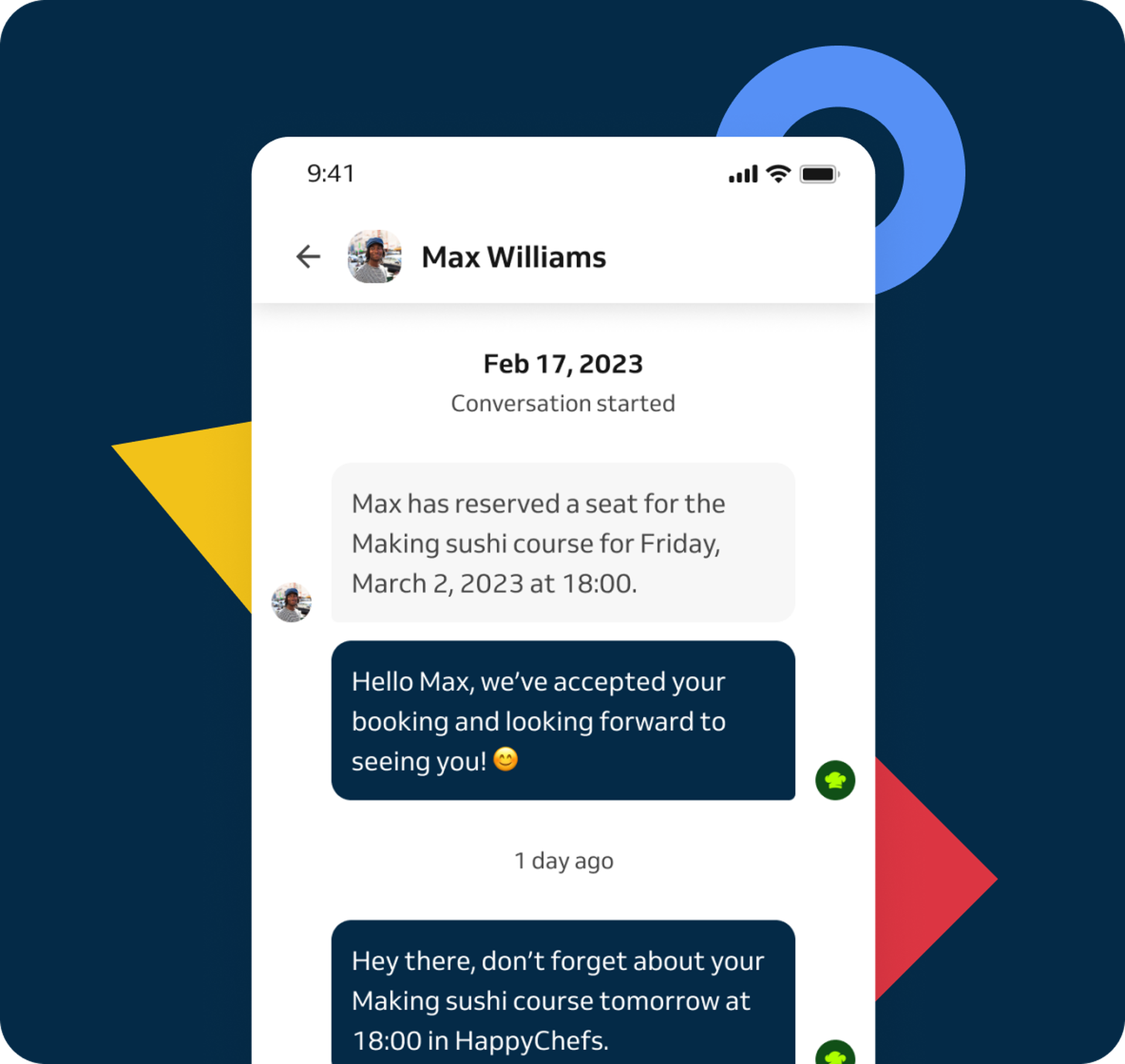 Conversation between client and business
