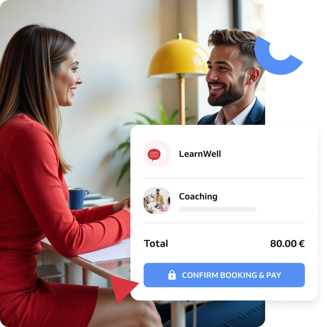 detalhe de marcação de coaching e pagamento