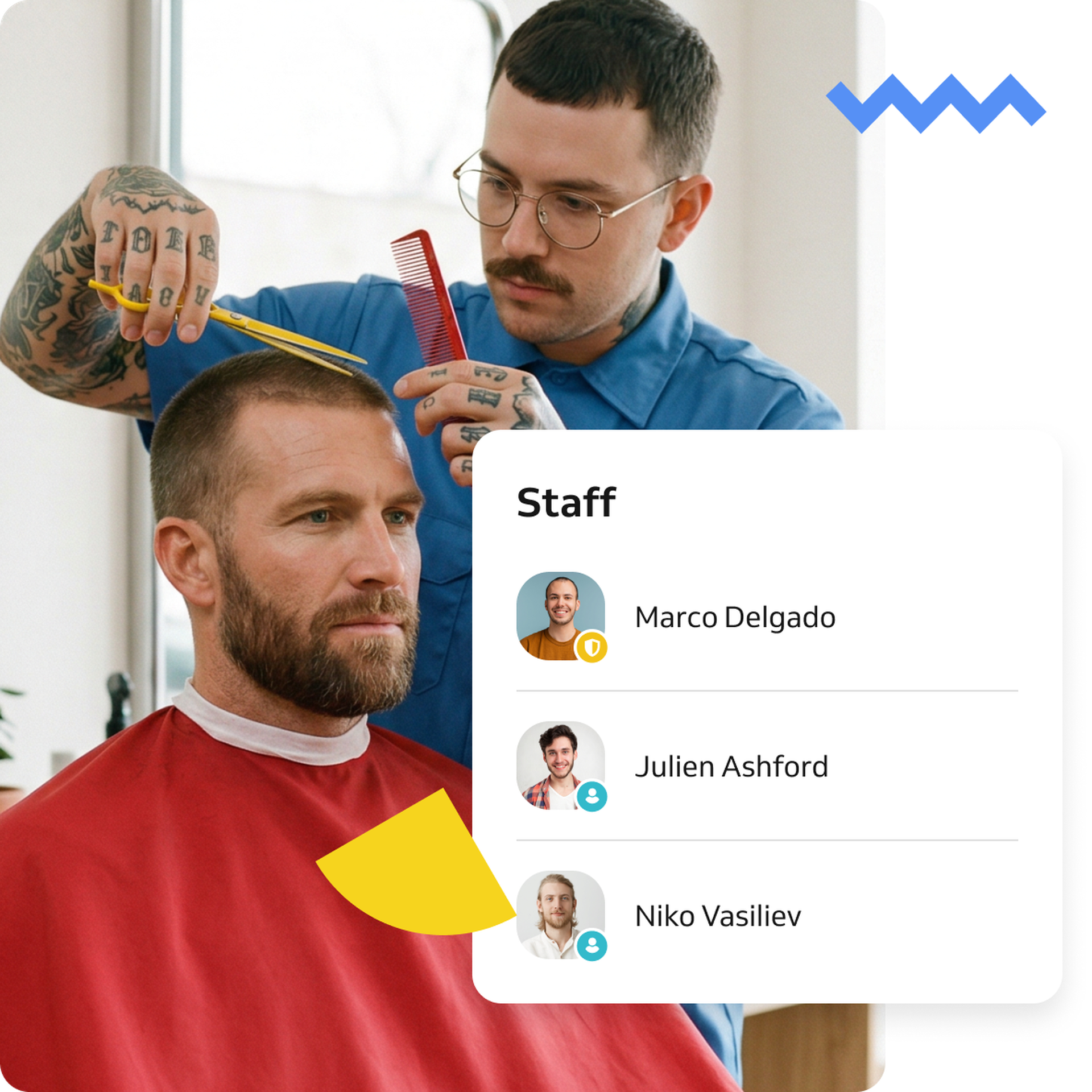 barbershop staff working