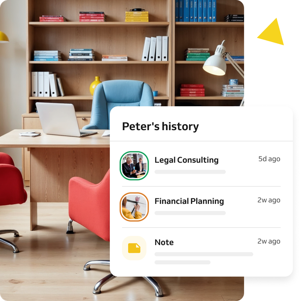 client's booking history and notes
