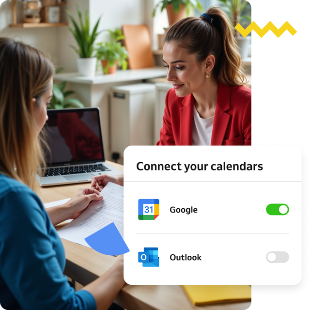 sincronização do calendário Reservio com Google e Outlook