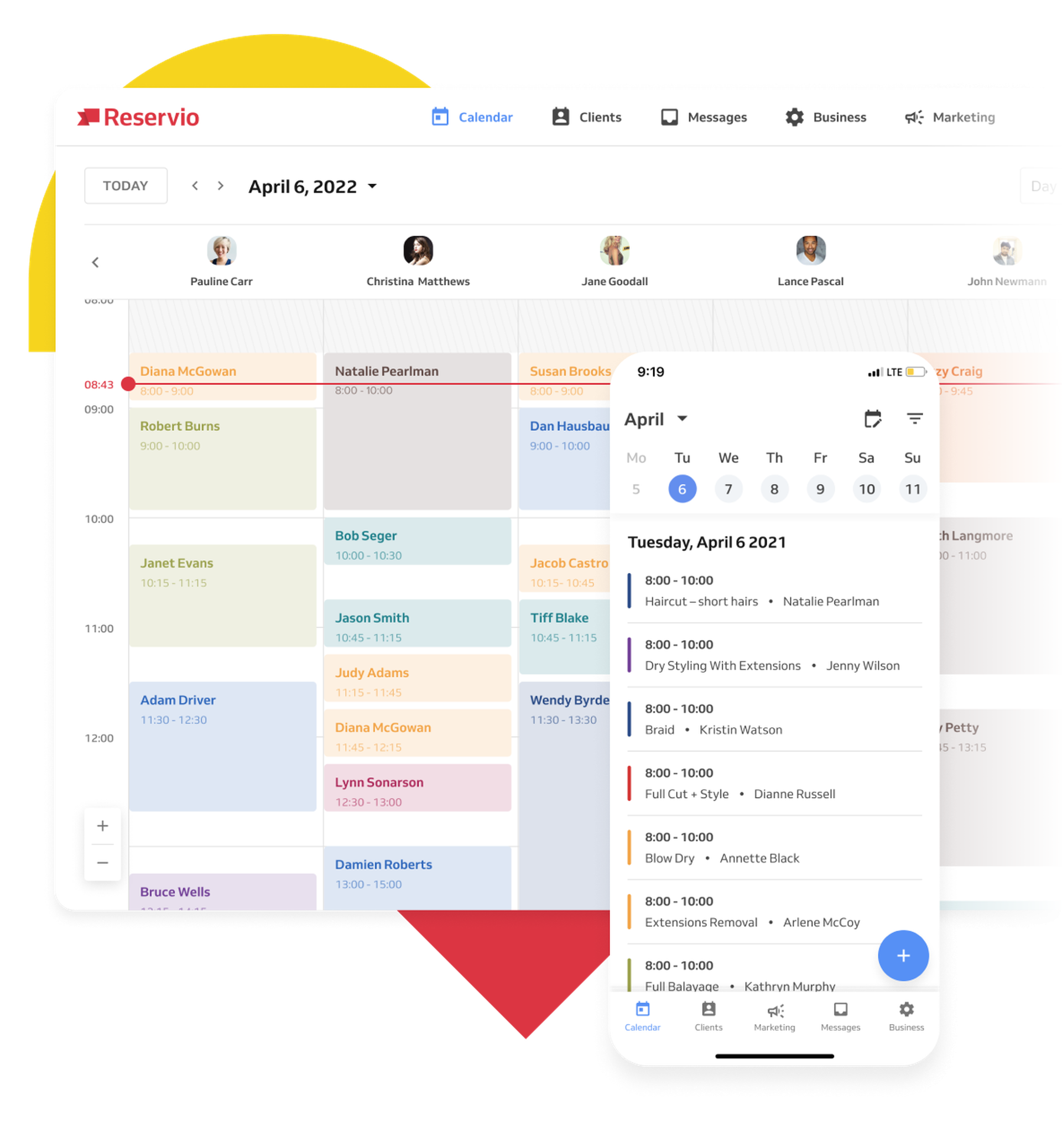 Mockup with Reservio software