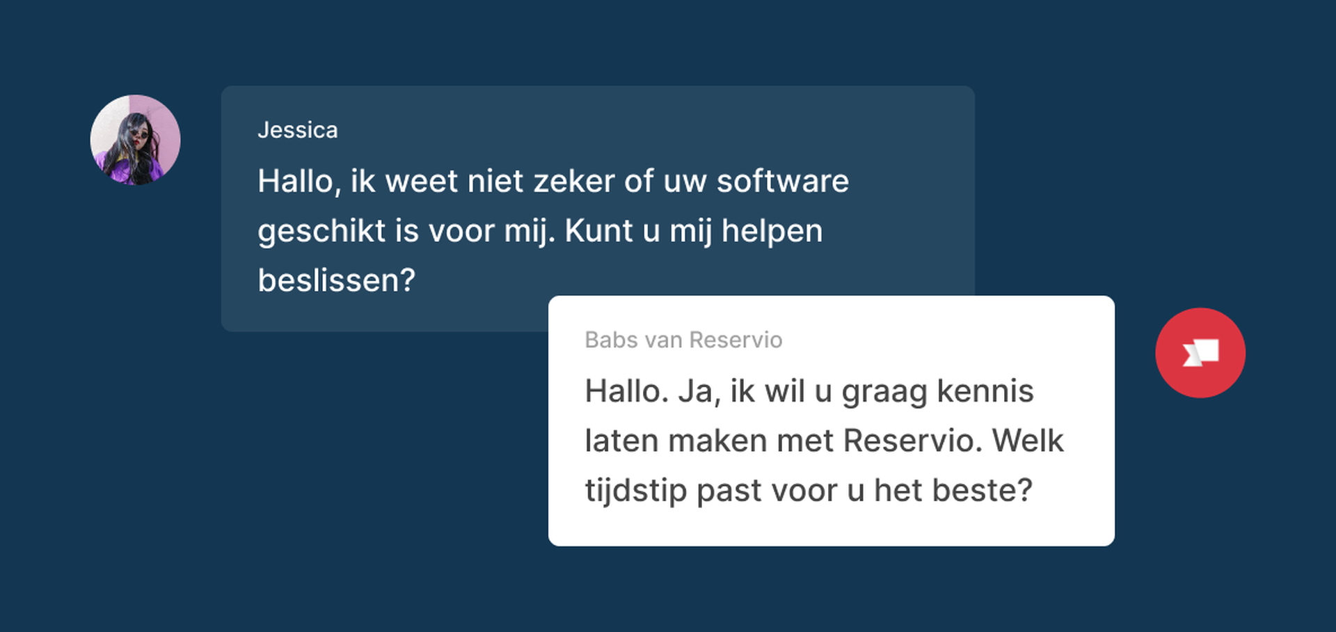 Conversation between client and Reservio customer care
