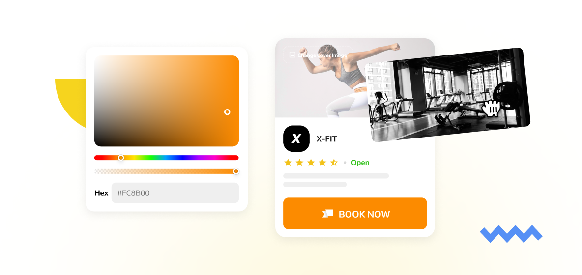 fitness studio branded website for online booking