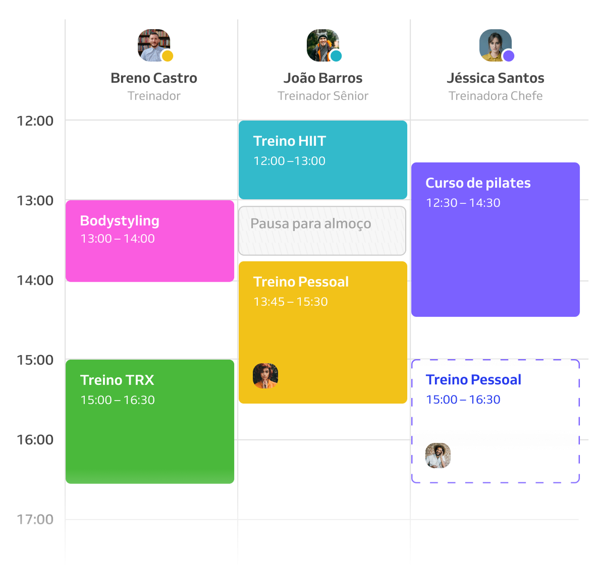 Bookings in calendar