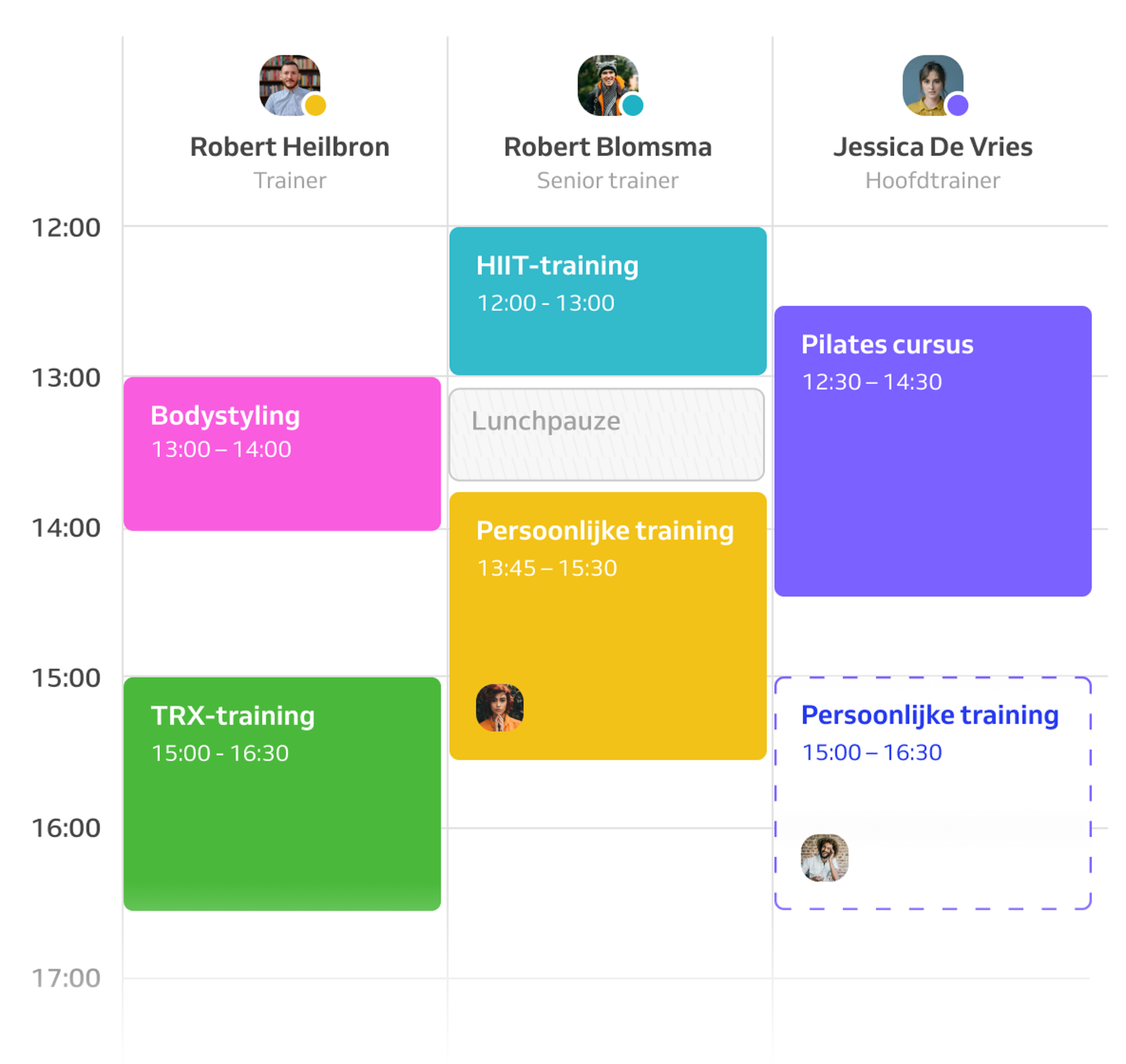 Bookings in calendar