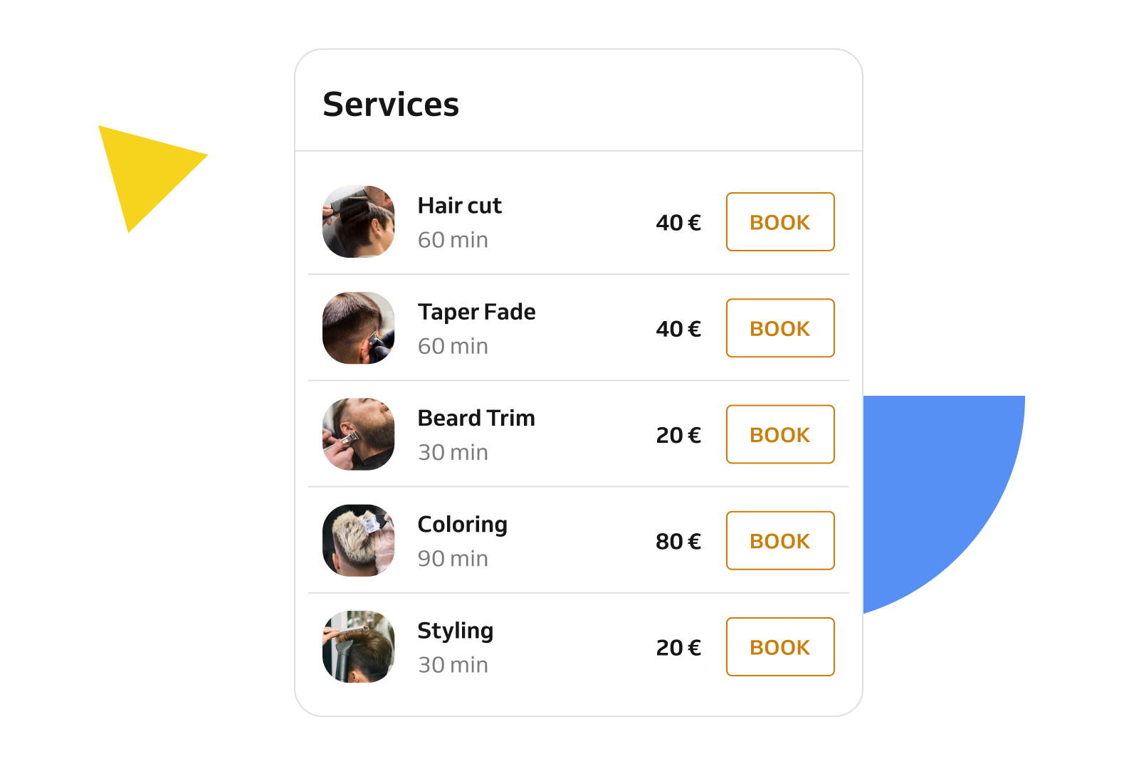 services in online booking