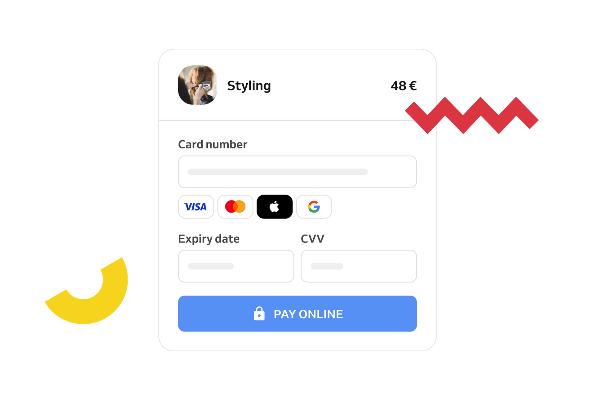 Online payments integrated in online booking