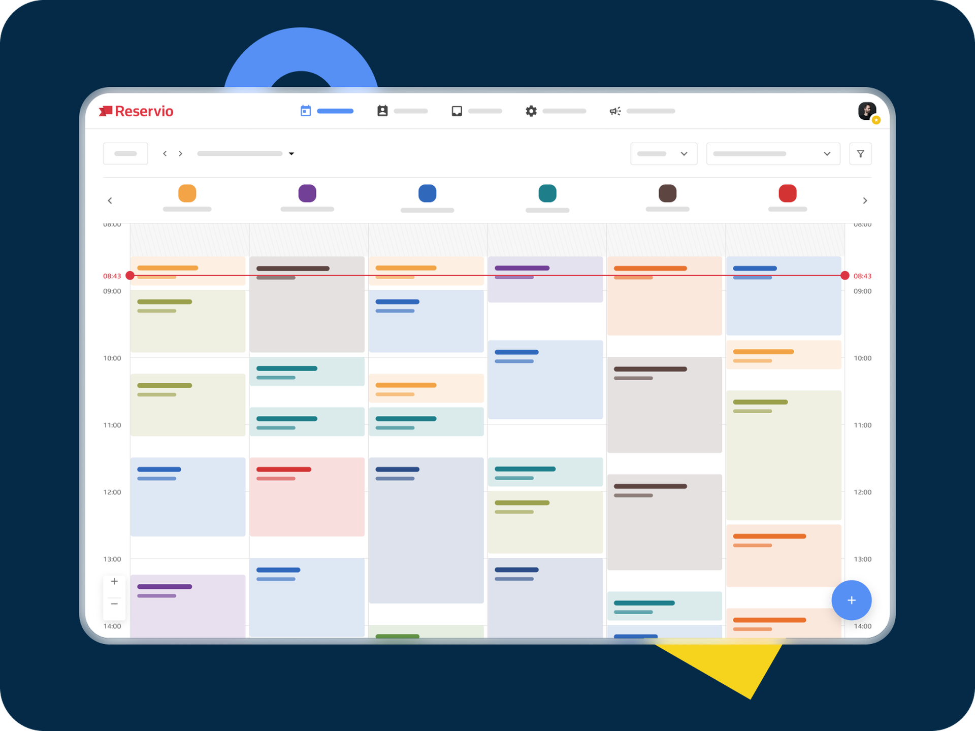 Scheduling calendar with booked appointments