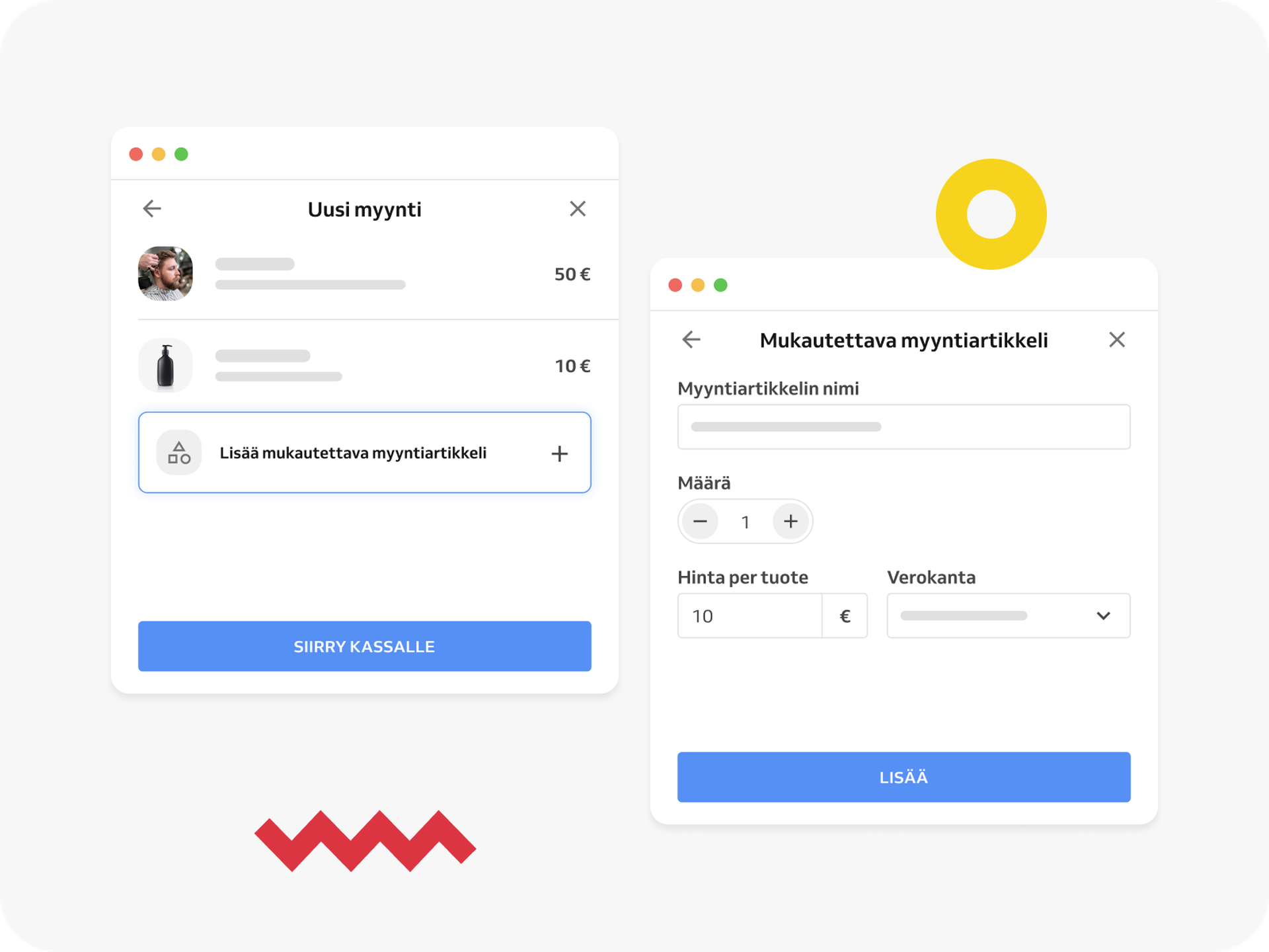 custom item feature in Reservio