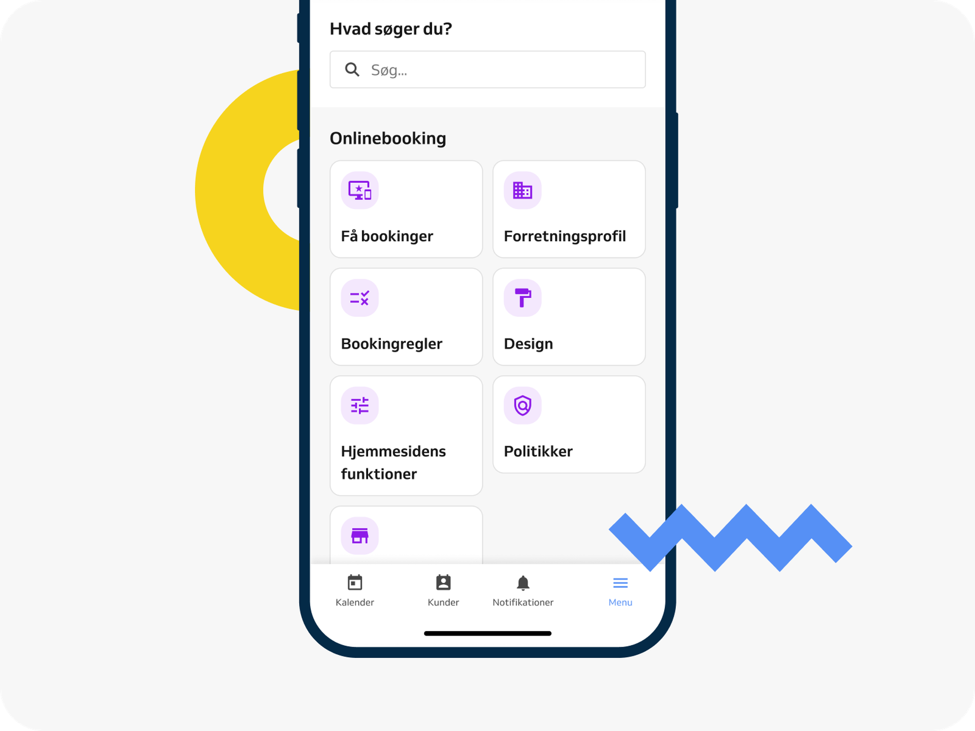 Opdatering af navigationen i business-appen