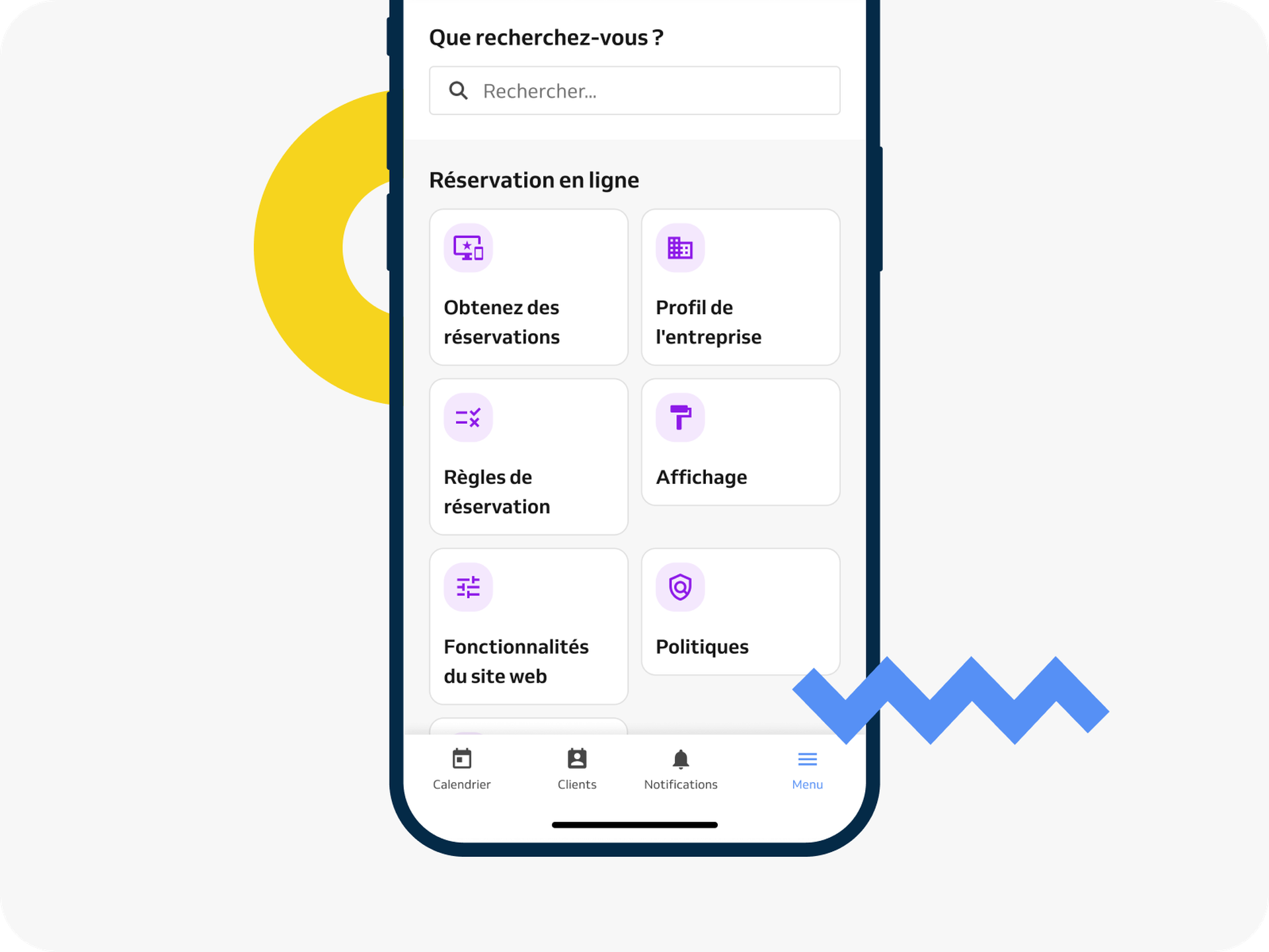 mise à jour de la navigation dans l'application professionnelle