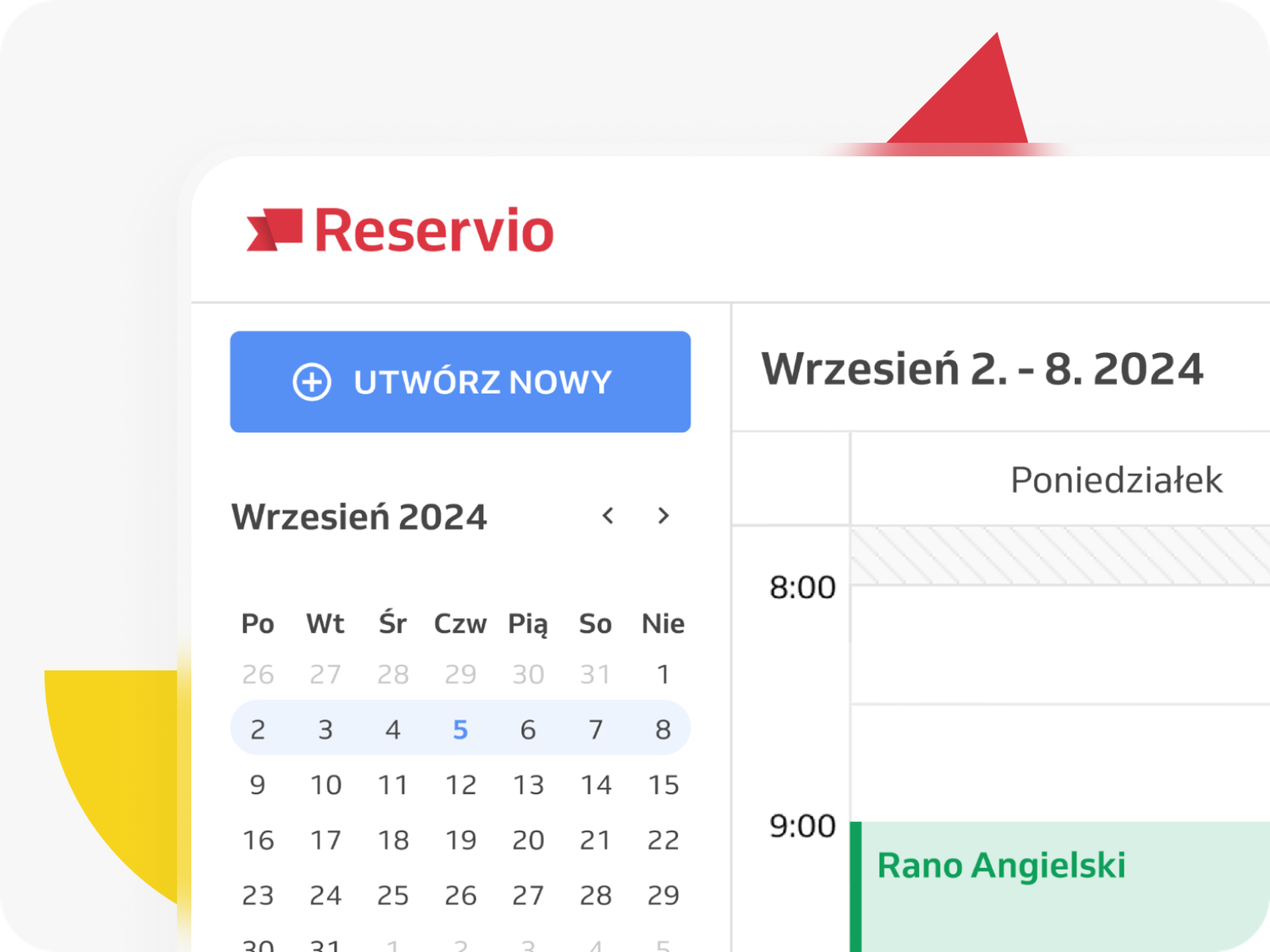 uniwersalny przycisk Utwórz nowy w kalendarzu