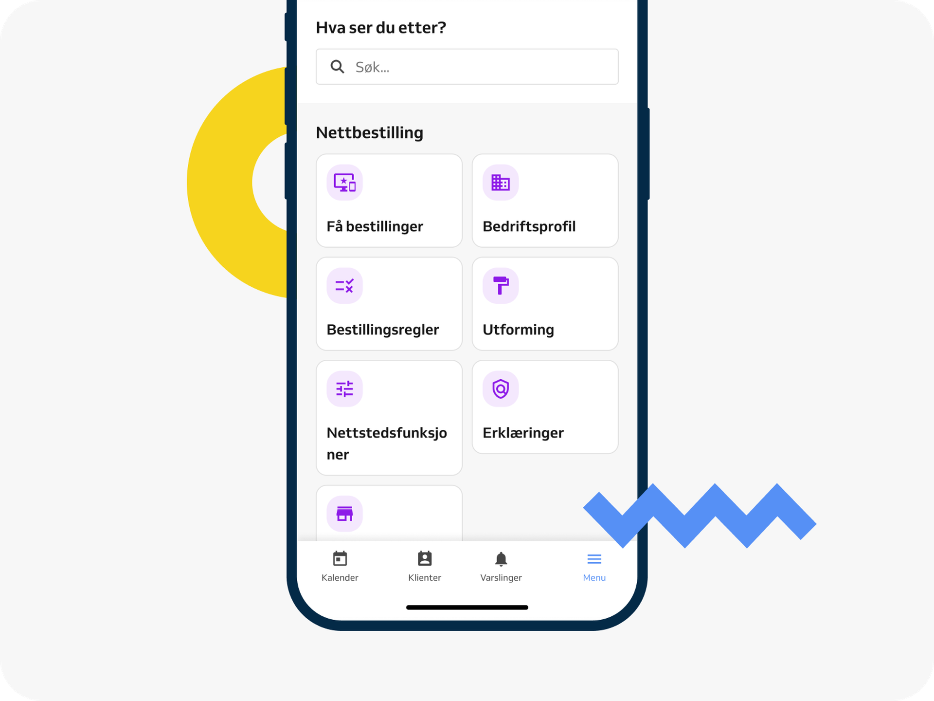 oppdatering av navigasjonen i forretningsappen