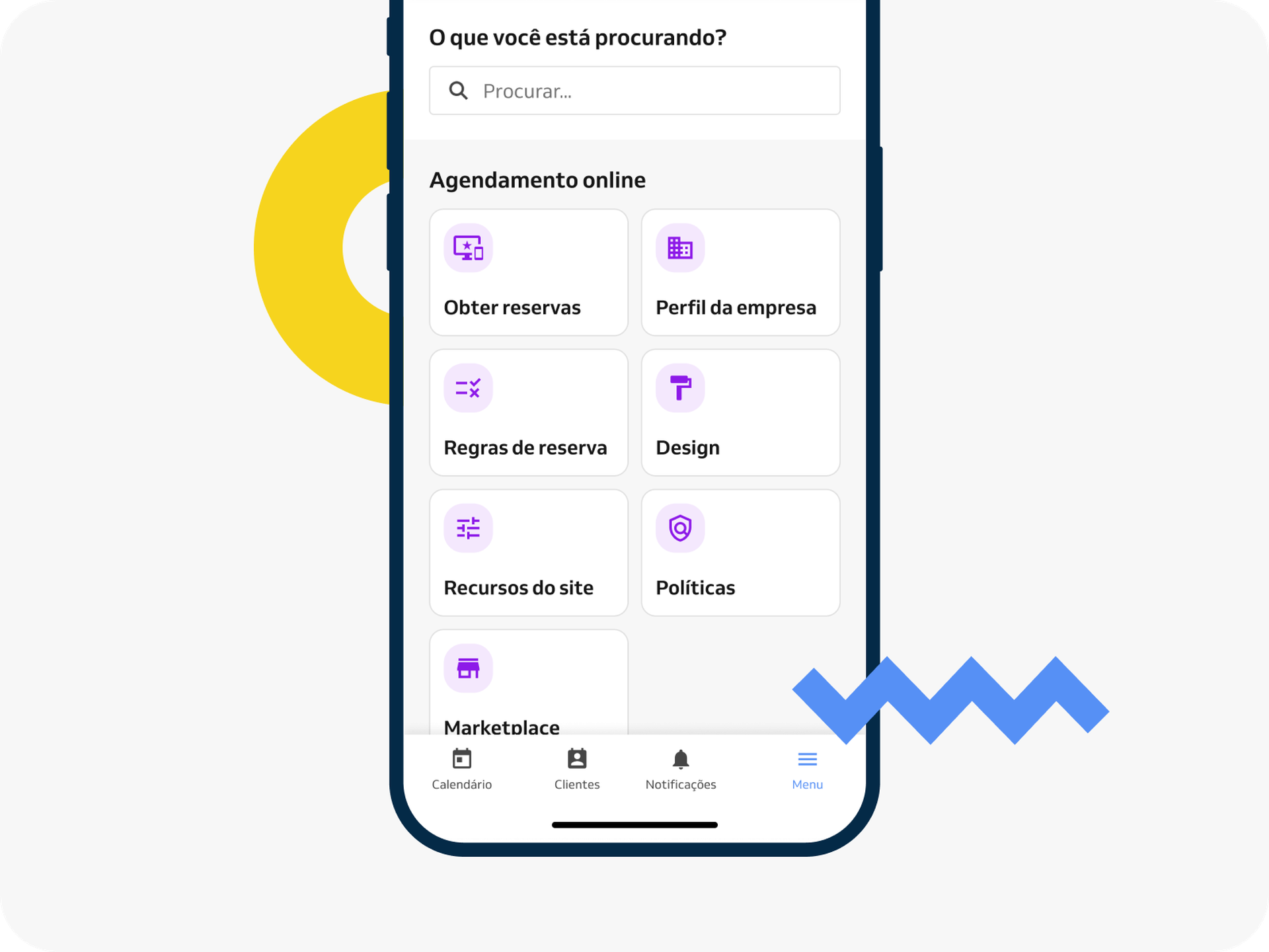 atualização da navegação do aplicativo empresarial