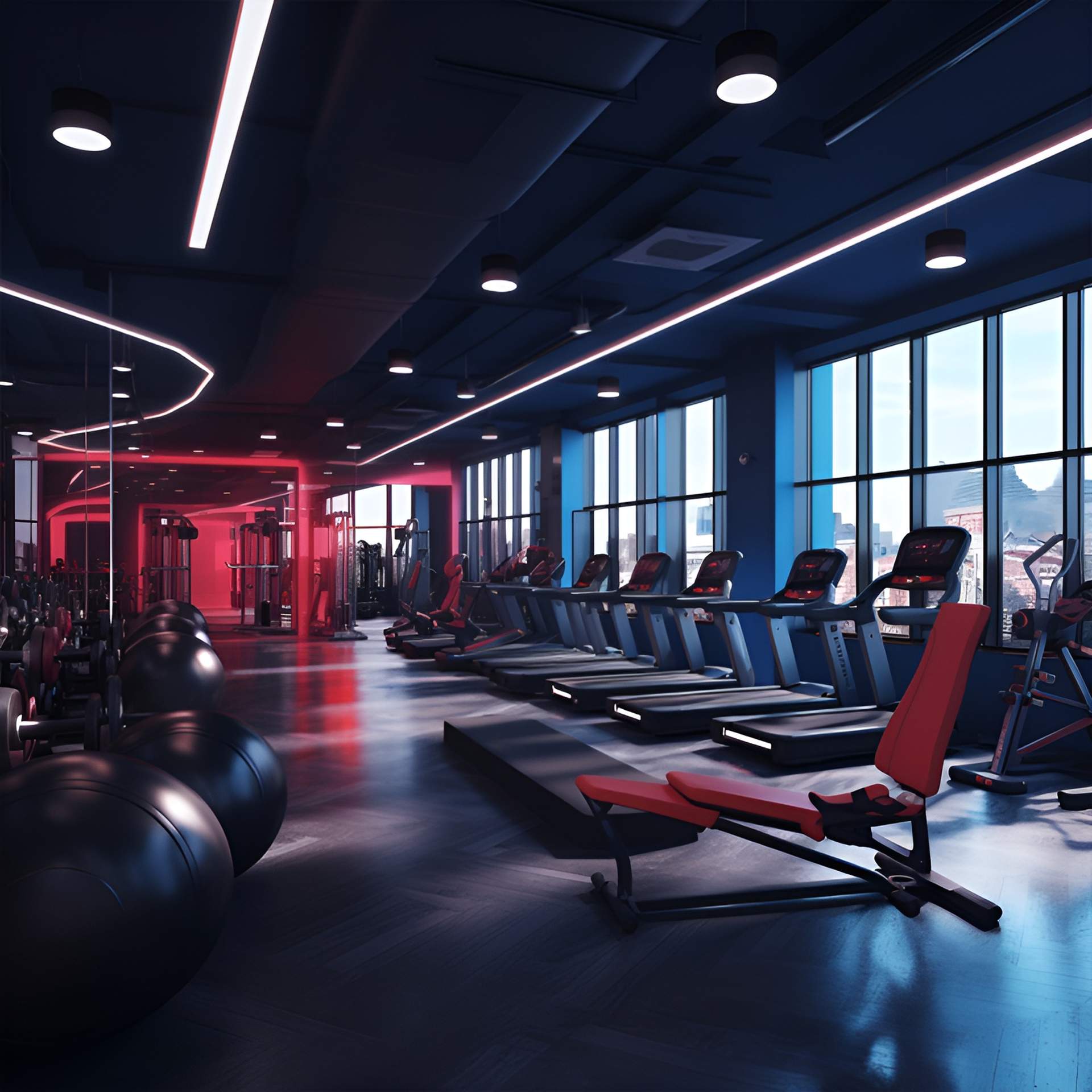 modern futuristic gym interior