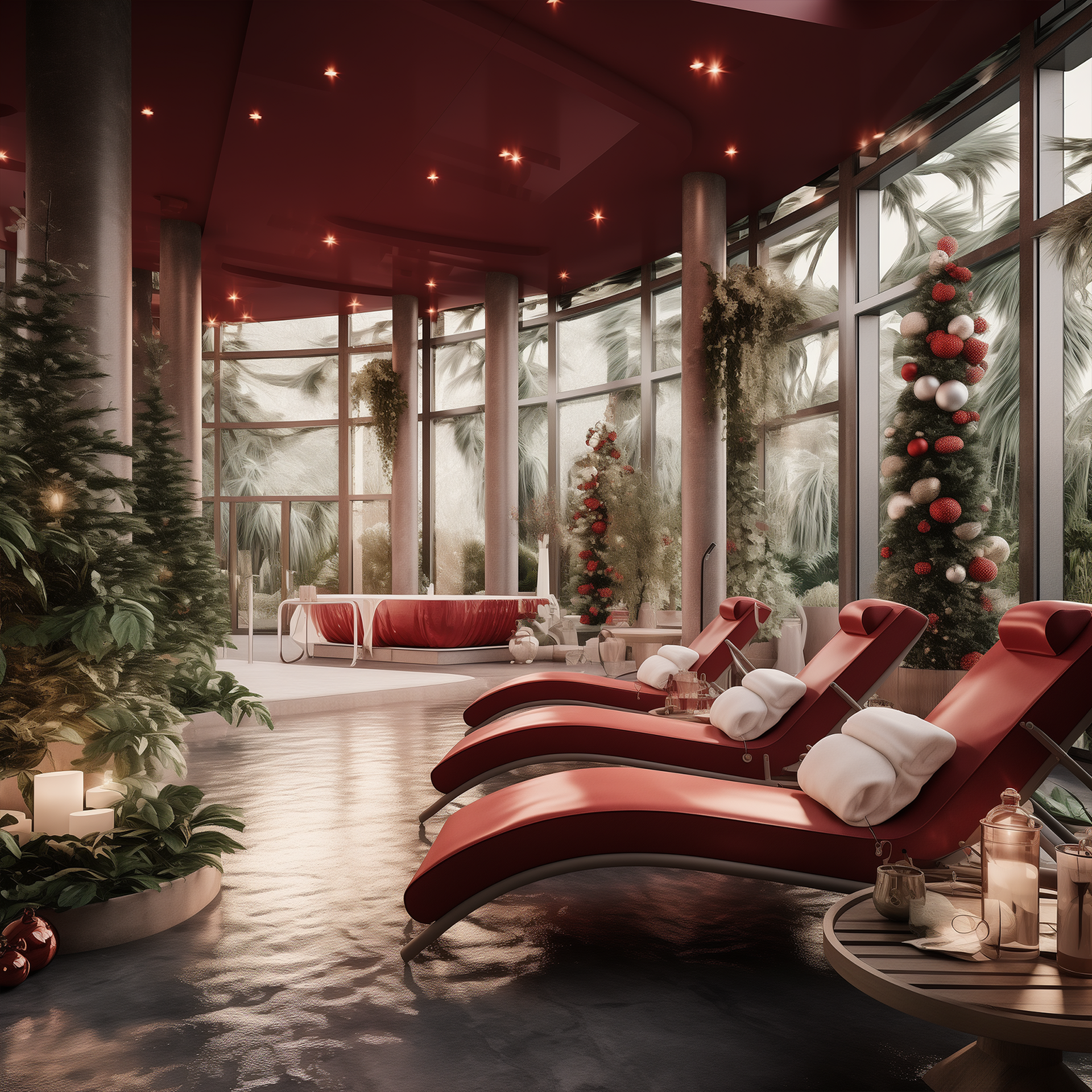 christmas decorate resting area