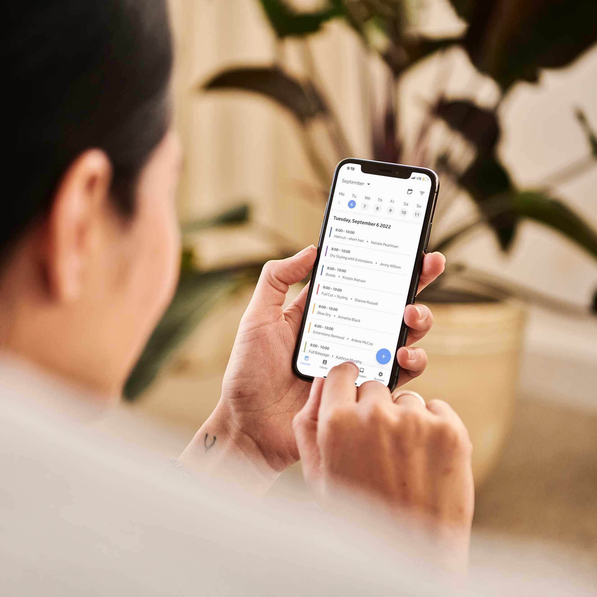 Mobile phone with booking system