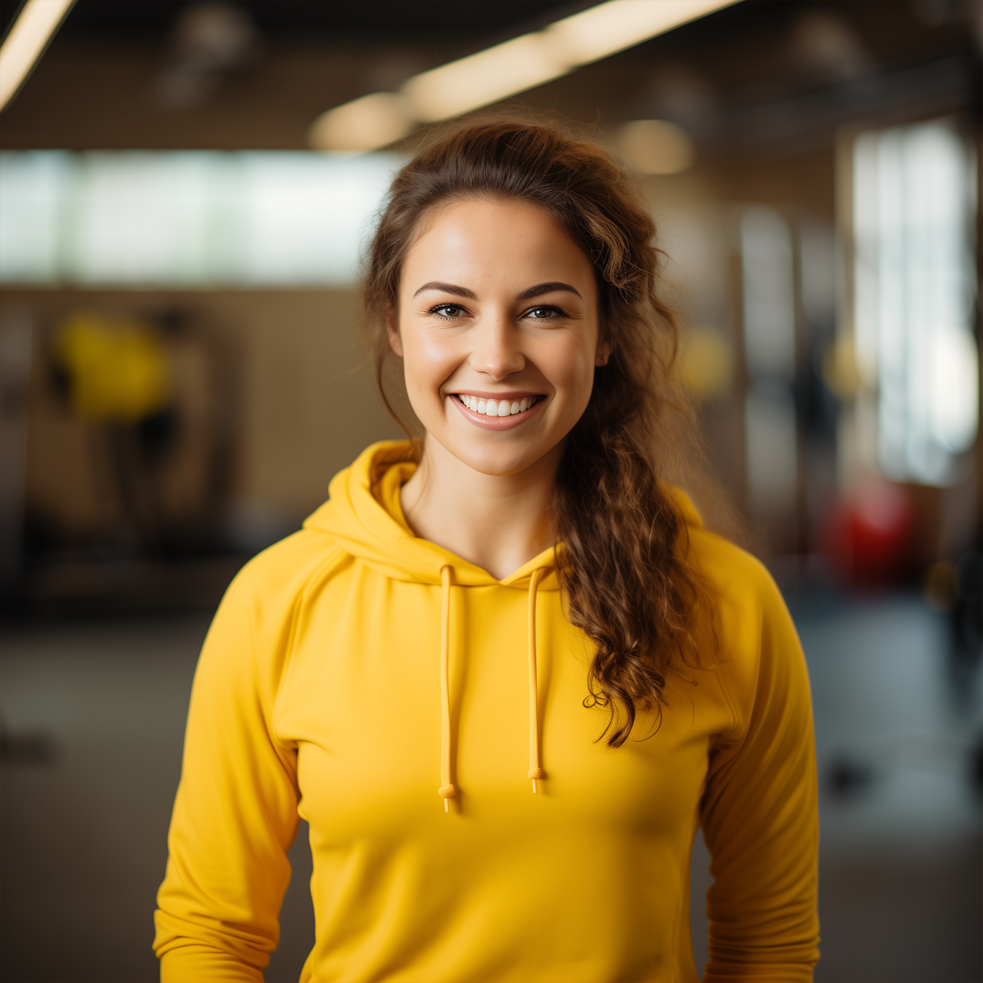 young woman training in a gym