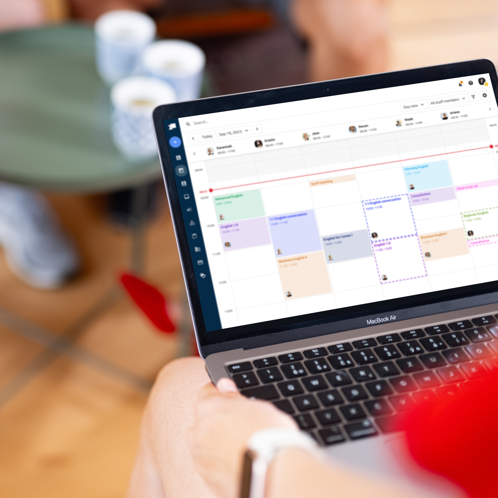 Notebook with a booking calendar