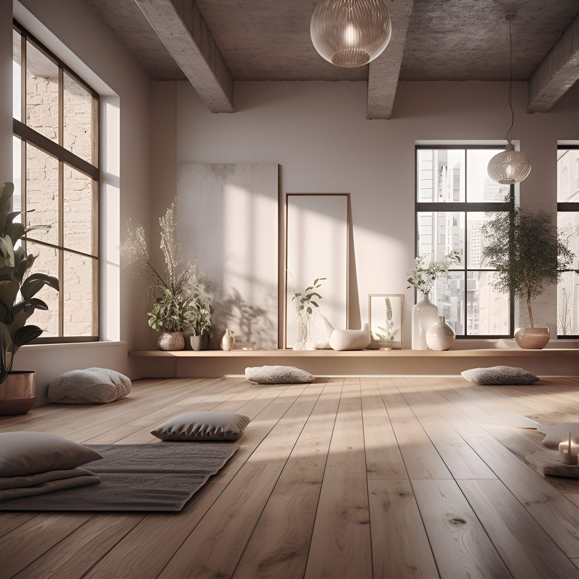 calm earthy yoga studio