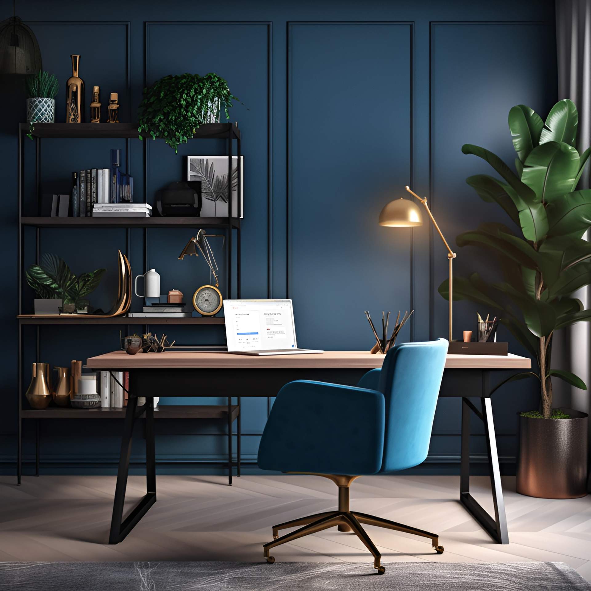 blue working station